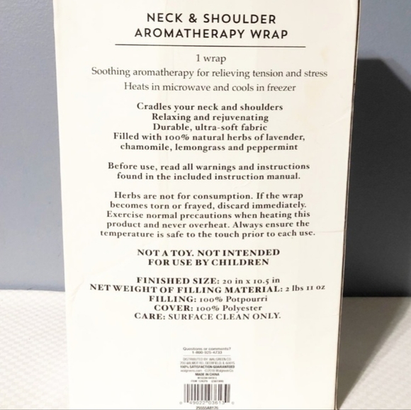 Hot and Cold Herbal Aromatherapy Neck Shoulder Plush Wrap Therapy Pad Relief - Picture 2 of 2